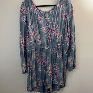 Blue floral romper